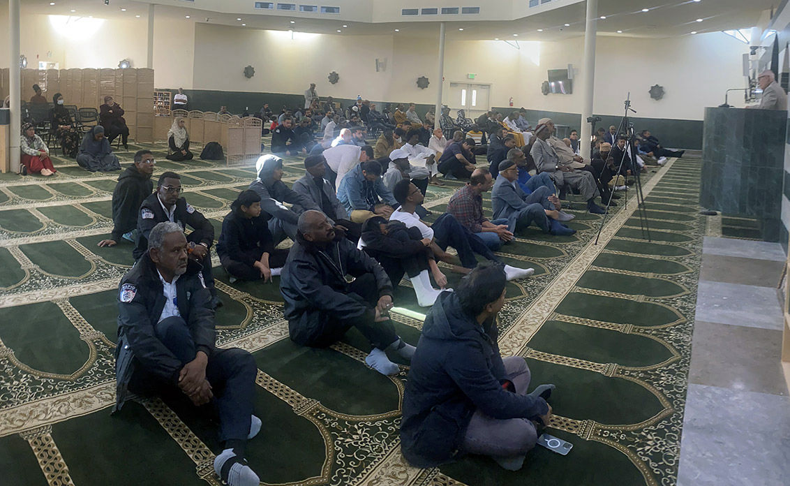 Muslims attend Jumuah at Masjid Bilal Islamic Center